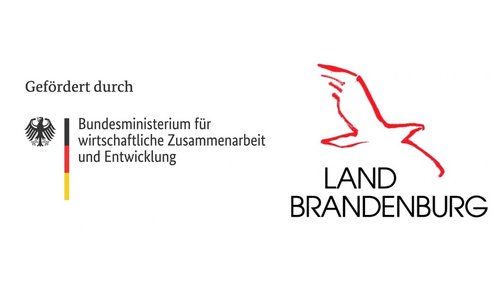 The picture shows the logos of the German Federal Ministry for Economic Cooperation and Development (BMZ) and the Ministry for Economic Affairs, Energy, Climate Protection and Europe, State of Brandenburg